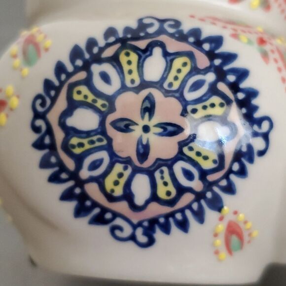 Yokohama Studio Hand painted 3-D Embossed Blue Red Owl Tea Cup Coffee Mug - Picture 6 of 11